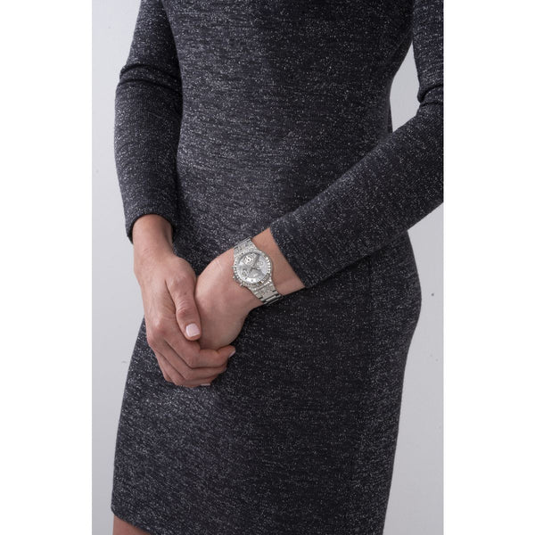 GUESS Ladies Silver-Tone Multifunction Watch