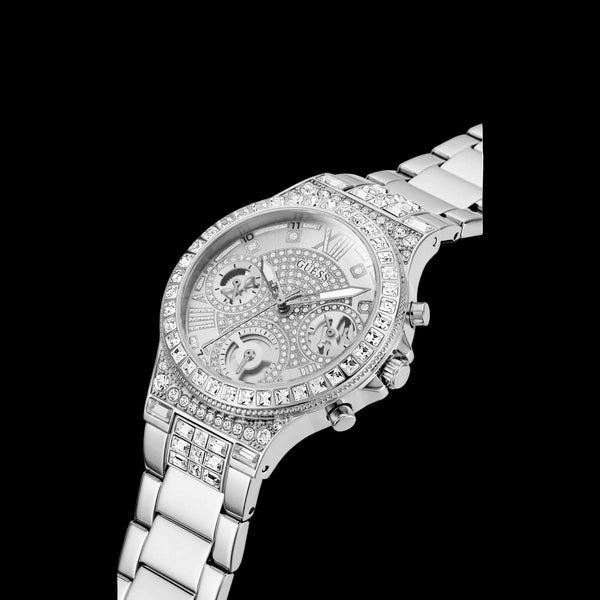 GUESS Ladies Silver-Tone Multifunction Watch