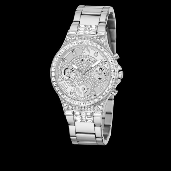 GUESS Ladies Silver-Tone Multifunction Watch