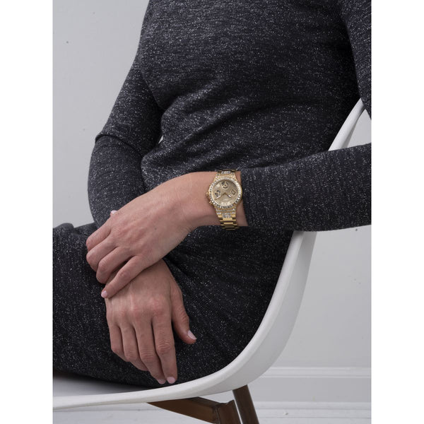 GUESS Ladies Gold-Tone Multifunction Watch