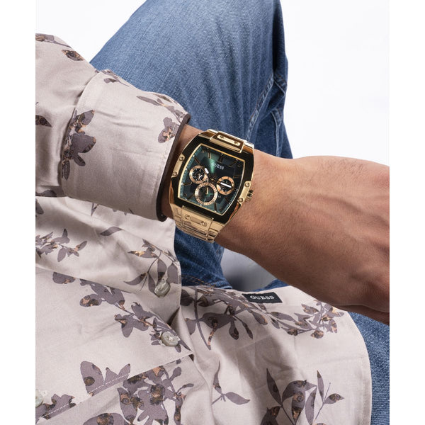 GUESS Mens Gold-Tone Multifunction Watch