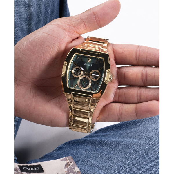 GUESS Mens Gold-Tone Multifunction Watch