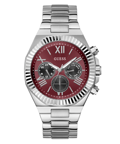 GUESS Men's Silver-Tone Multifunction Watch