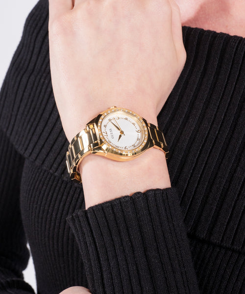 GUESS Gold-Tone Crystal Bezel Women's Watch
