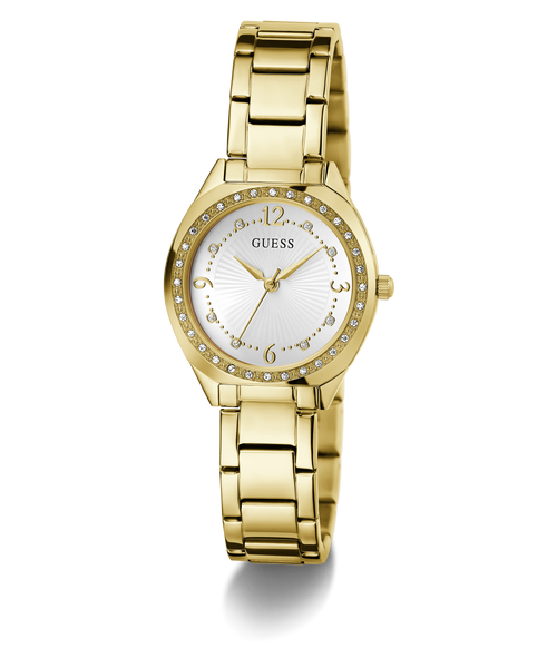 GUESS Gold-Tone Crystal Bezel Women's Watch