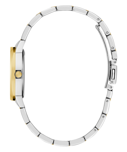 GUESS Two Tone Silver and Gold-Tone Crystal Bezel Women's Watch
