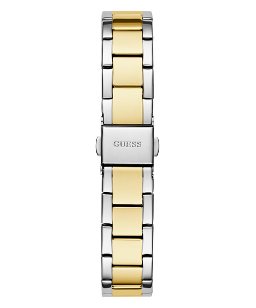 GUESS Two Tone Silver and Gold-Tone Crystal Bezel Women's Watch