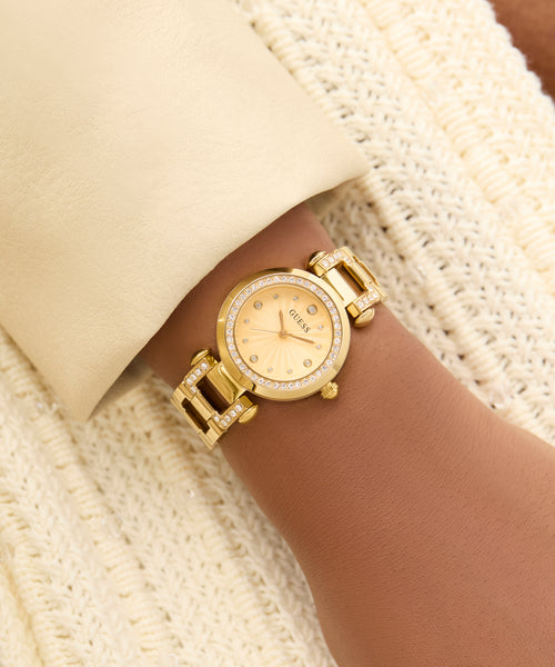 GUESS Ladies Gold Tone Analogue Watch
