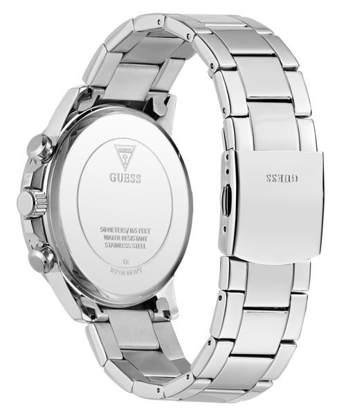 GUESS Men's Silver Tone Multi-function Watch