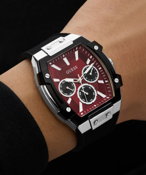 GUESS Men's Silver-Tone Multifunction Watch