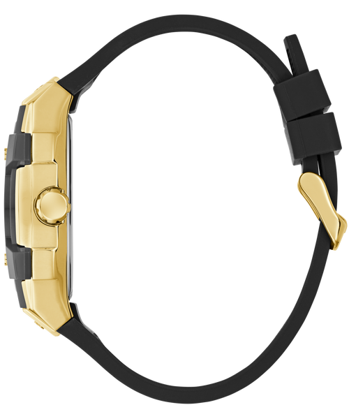 Mens Black Gold Tone Multi-function Watch