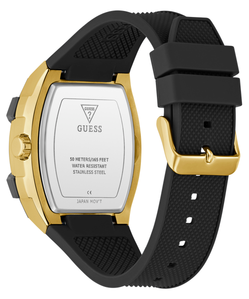 Mens Black Gold Tone Multi-function Watch