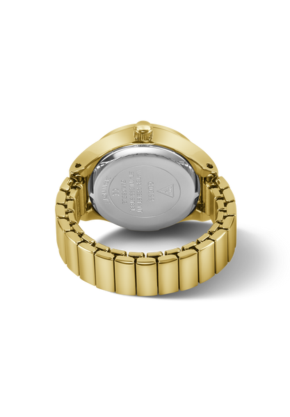 GUESS Ladies Gold-Tone Analogue Ring Watch