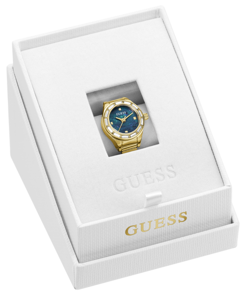 GUESS Ladies Gold-Tone Analogue Ring Watch