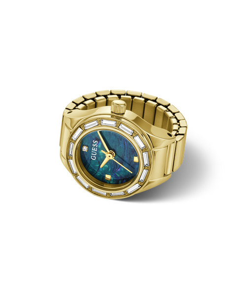 GUESS Ladies Gold-Tone Analogue Ring Watch
