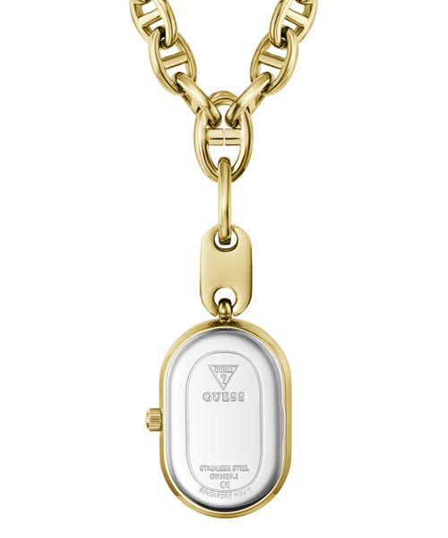 GUESS Ladies Gold-Tone Analogue Watch Necklace