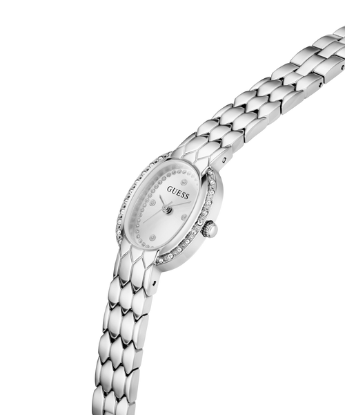 GUESS Ladies Silver-Tone Analogue Watch