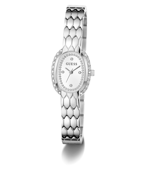 GUESS Ladies Silver-Tone Analogue Watch