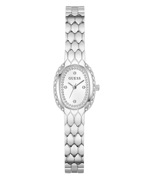 GUESS Ladies Silver-Tone Analogue Watch