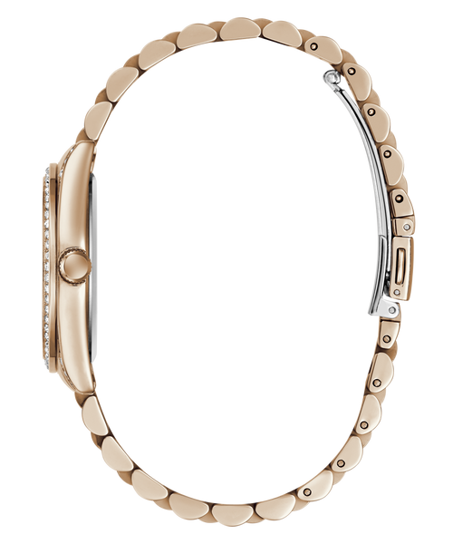 GUESS Ladies Rose Gold-Tone Analogue Watch