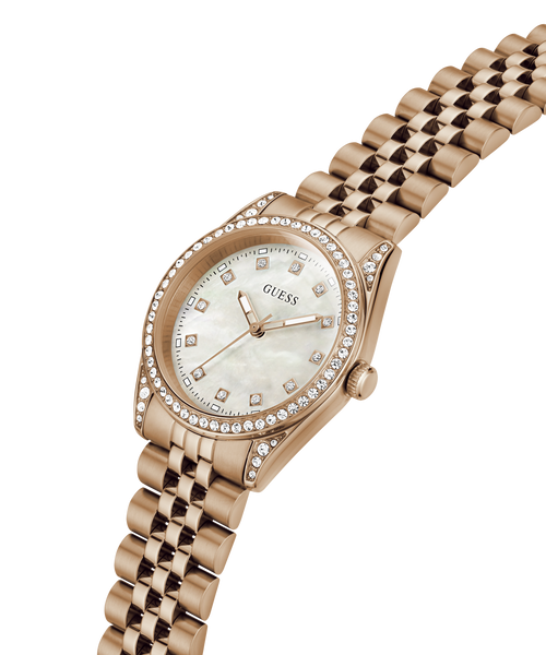 GUESS Ladies Rose Gold-Tone Analogue Watch