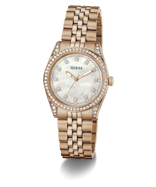 GUESS Ladies Rose Gold-Tone Analogue Watch