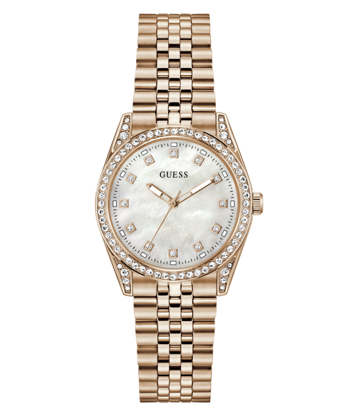 GUESS Ladies Rose Gold-Tone Analogue Watch