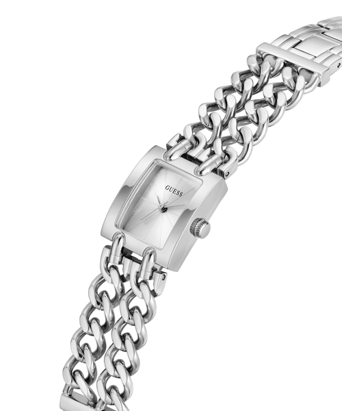 GUESS Ladies Silver-Tone Analogue Watch