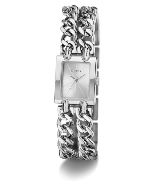GUESS Ladies Silver-Tone Analogue Watch