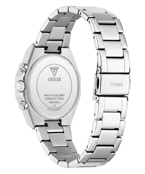 GUESS Ladies Silver-Tone Analogue Watch