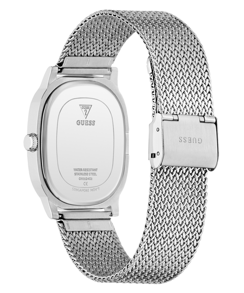 GUESS Mens Silver-Tone Analogue Watch