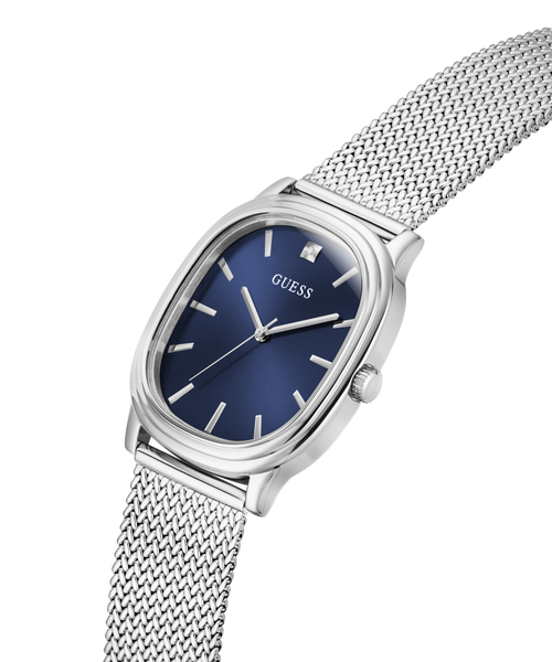 GUESS Mens Silver-Tone Analogue Watch