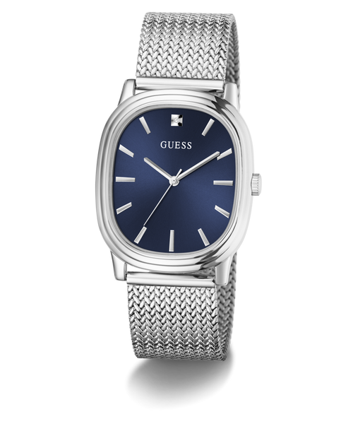 GUESS Mens Silver-Tone Analogue Watch