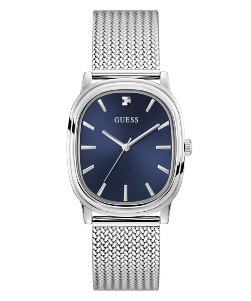 GUESS Mens Silver-Tone Analogue Watch