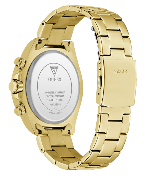 GUESS Mens Gold-Tone Multifunction Watch