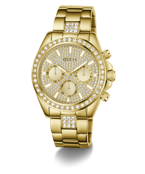 GUESS Mens Gold-Tone Multifunction Watch