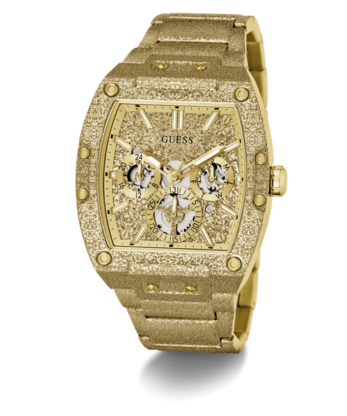 GUESS Mens Gold-Tone Multifunction Watch