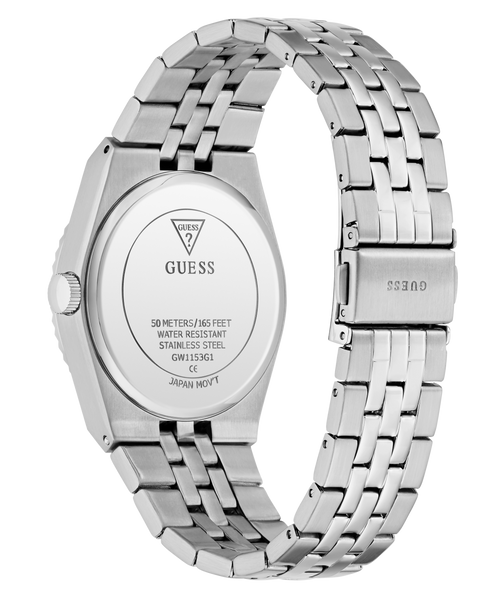 GUESS Mens Silver-Tone Analogue Watch