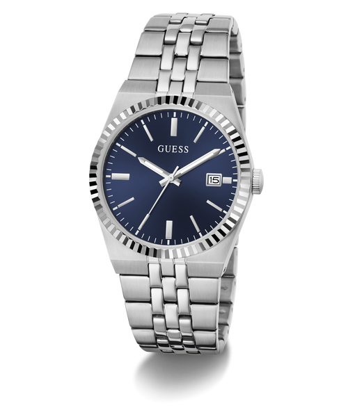 GUESS Mens Silver-Tone Analogue Watch