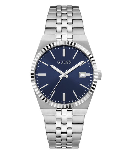 GUESS Mens Silver-Tone Analogue Watch