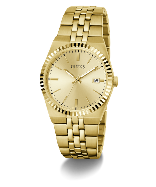 GUESS Mens Gold-Tone Analogue Watch