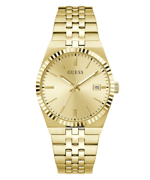 GUESS Mens Gold-Tone Analogue Watch