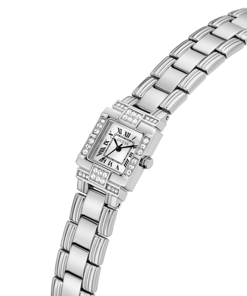 GUESS Ladies Silver-Tone Analogue Watch