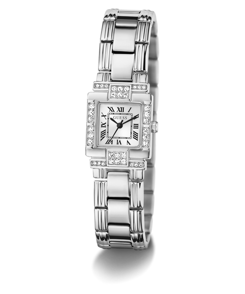 GUESS Ladies Silver-Tone Analogue Watch