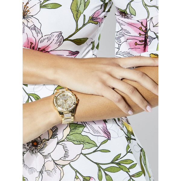 GUESS Ladies Gold-Tone Multifunction Watch