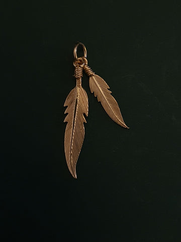 925 Sterling Silver Feather Pendant Plated With 1 Micron Pink Gold