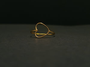 925 Sterling Silver Heart Ring Plated With 1 Micron 18k Yellow Gold