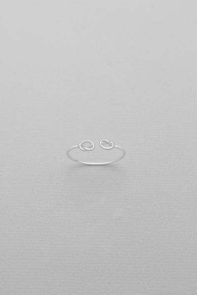 925 Sterling Silver Double Love Knot Ring